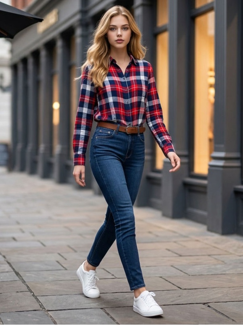 Tommy Hilfiger Plaid Red Blue Heritage Shirt